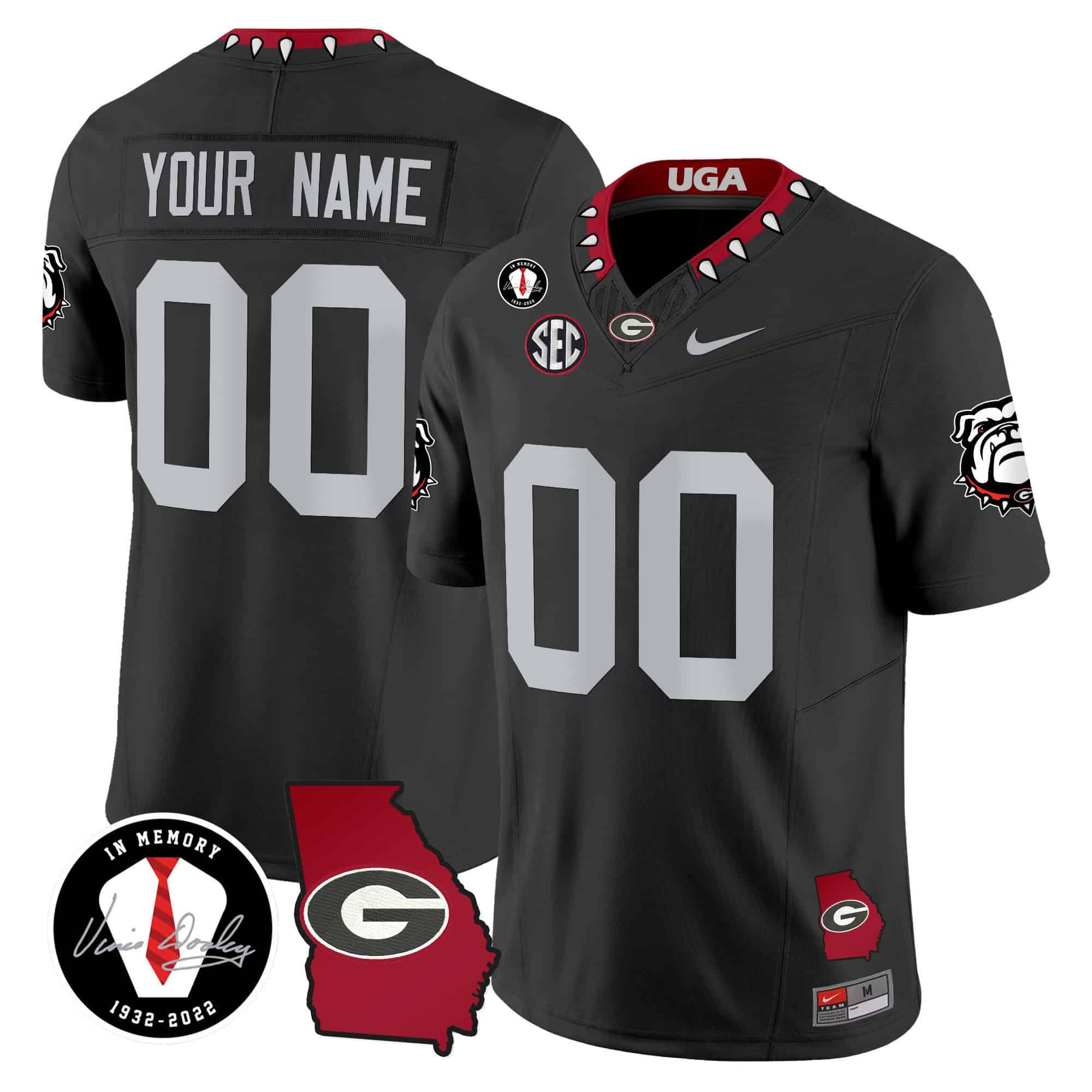 Men Georgia Bulldogs Black 2024 Nike Vapor Custom NCAA Jersey style 2